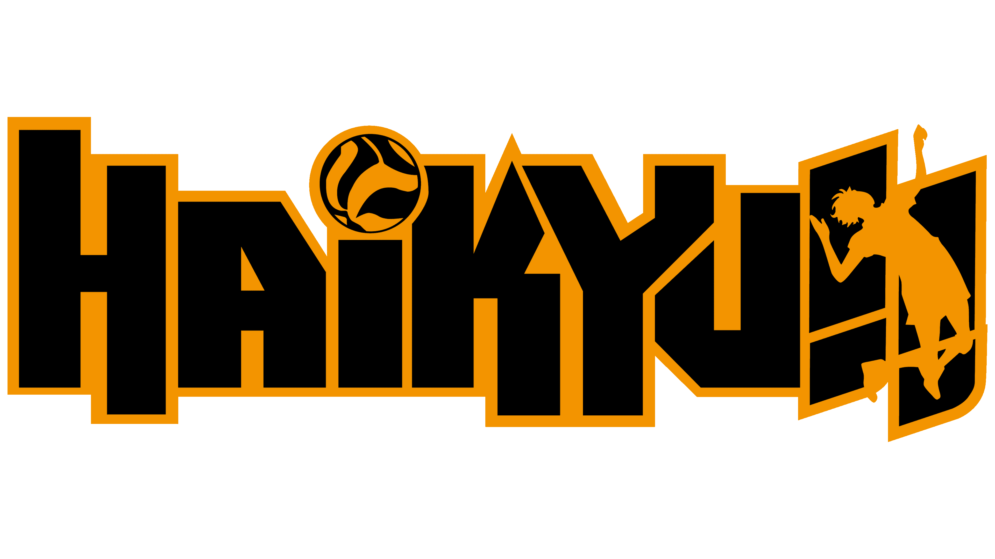 Logo del anime Haikyuu!! tiene la silueta del personaje principal en los signos de admiración 